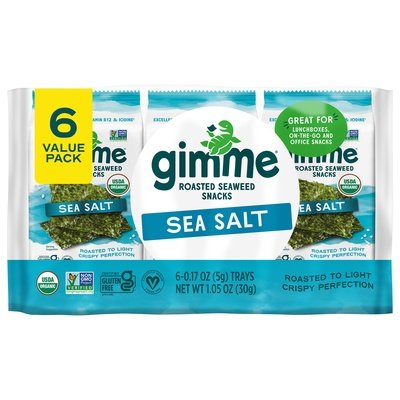 Gimme Seaweed Snacks Roasted Sea Salt 6 Value Pack 8/6/.17 Oz [UNFI #1706597]