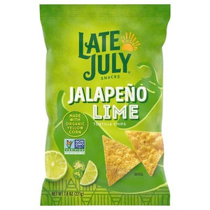 Late July Snacks Tortilla Chips Jalapeno Lime 12/7.8 Oz [UNFI #2805232]