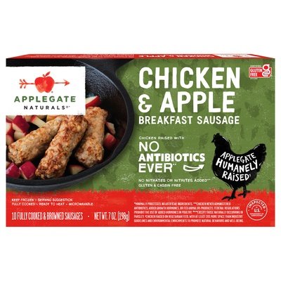 Applegate Farms Breakfast Sausage Chicken & Apple 12/7 Oz [UNFI #1225648]