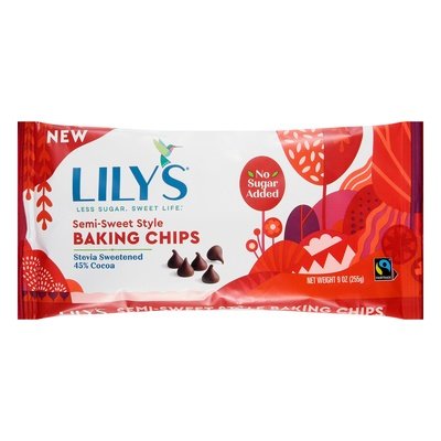 Lilys Sweets Baking Chips Semi-Sweet Chocolate Style 12/9 Oz [UNFI #2386266]