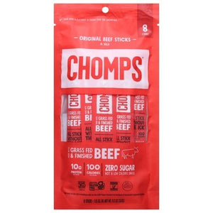 Chomps Beef Sticks Zero Sugar Original Mild 8/8/1.15 Z [UNFI #2814101]