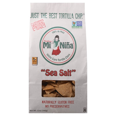 Mi Nina Tortilla Chips White Corn Sea Salt 9/12 Oz [UNFI #2340297]