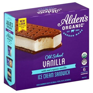 Aldens Organic Ice Cream Sandwich Vanilla Old School 12/6/3.65Fz [UNFI #2399038]