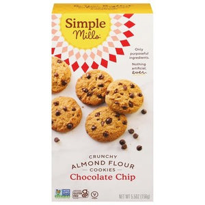 Simple Mills Cookies Almond Flour Chocolate Chip Crunchy 6/5.5 Oz [UNFI #2059186]