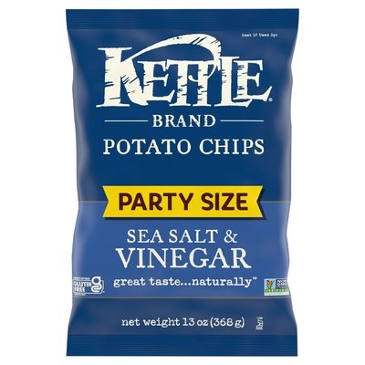 Kettle Brand Potato Chips Sea Salt & Vinegar Party Size 9/13 Oz [UNFI #2342384]